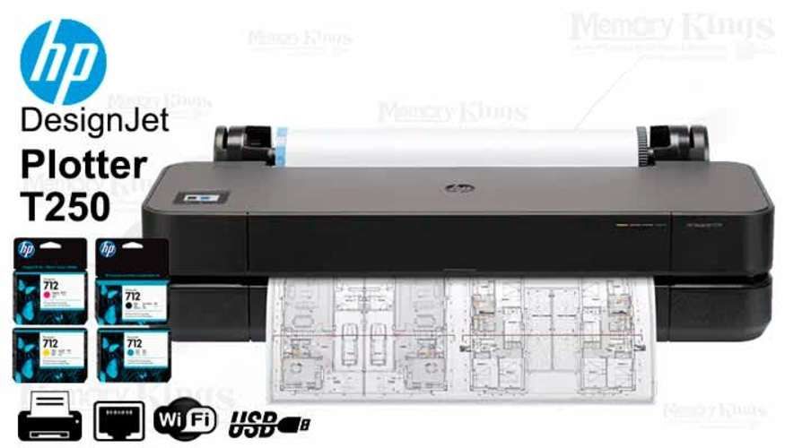 Plotter HP DesignJet T250 – Excelente Estado + Tintas Originales Nuevas