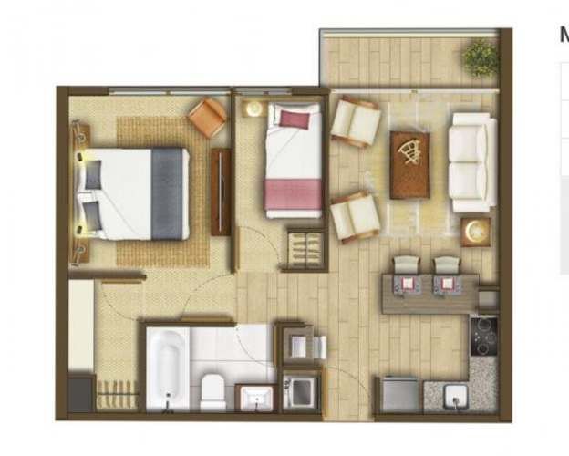 Departamento 2D + 1B Metro Las Rejas