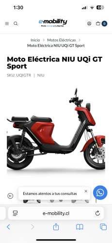 VENDO MOTO ELECTRICA MARCA NIU MODELO GT SPORT  NUEVA