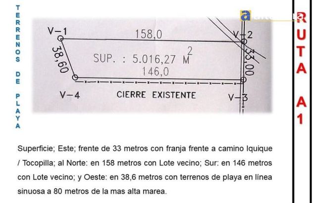 SITIO Terreno Ruta A-1 Puerto de Patillos y Patache QB2 - Sitio 8