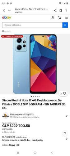 Teléfono Xiaomi Redmi Note 12