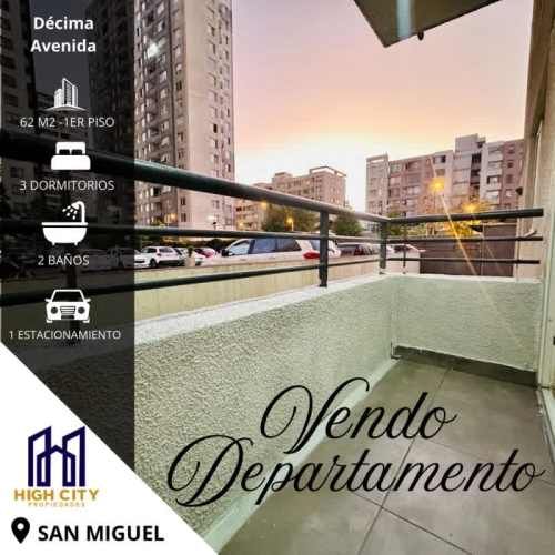 Departamento AV. JOSE MIGUEL CARRERA CON AV. LO OVALLE 3D,2B,1EST,62M2