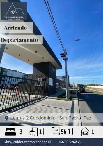 Arriendo departamento NUEVO en Condominio Lomas 2 , Lomas Coloradas