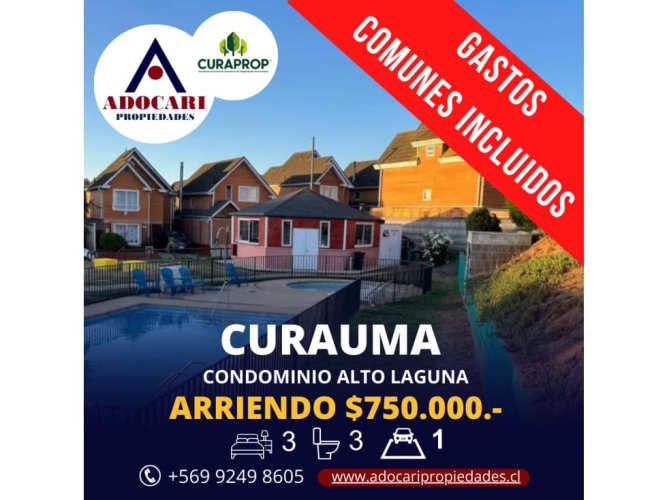 CURAUMA - CASA CONDOMINIO ALTO LAGUNA - 3D 3B 1E