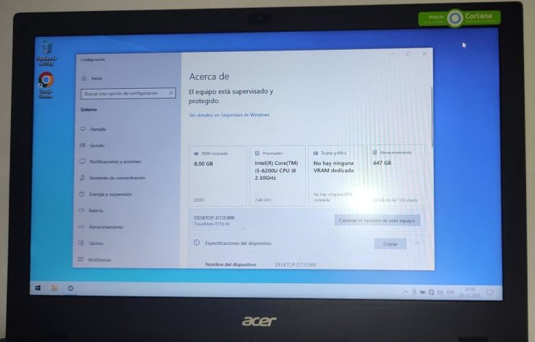 ACER TMP258-M i5 8GB RAM - SSD 480