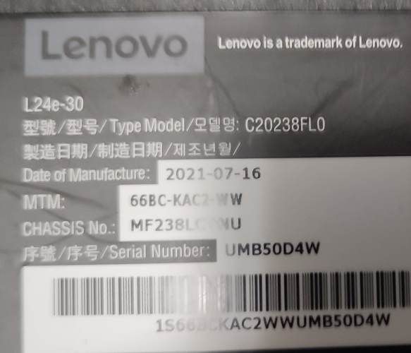 Monitor Lenovo L24e-30 23.8&quot; FHD