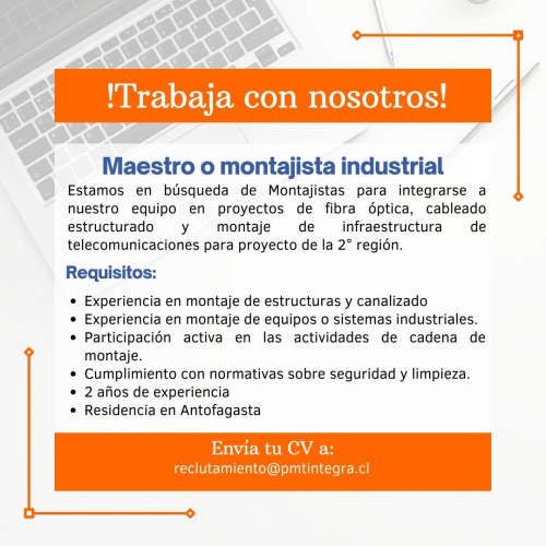 Maestro o montajista industrial