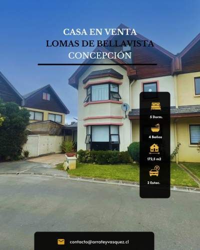 Casa de 2 Niveles + Mansarda en Exclusivo Condominio – Lomas de San Sebastián, Concepción