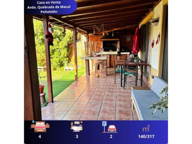 VENTA CASA A EN PEÑALOLEN, SECTOR QUEBRADA DE MACUL