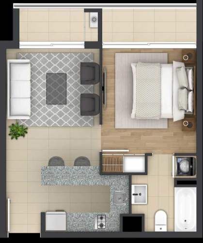 Moderno Depto 1D1B, incluye estacionamiento (134951)