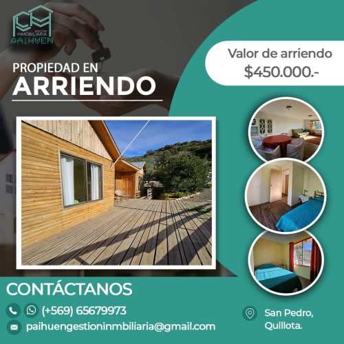 Se arrienda hermosa casa en condominio Lomas del cajón de San Pedro