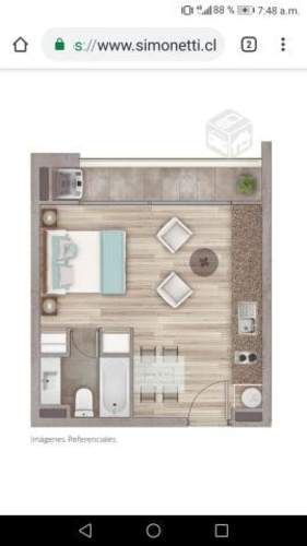 Arriendo depto. estudio  Metro El Llano.