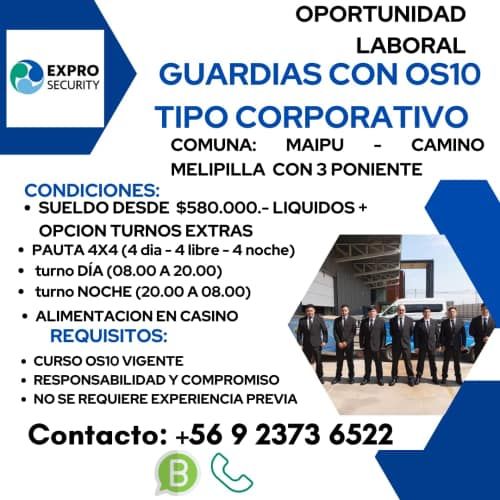 guardia corporativo MAIPU 4x4 dia o 4x4 noche turno rotativo