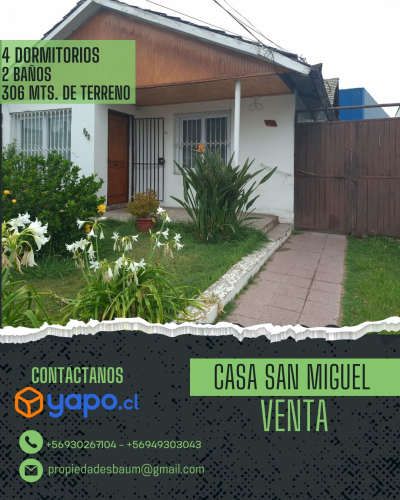 Amplia Casa con gran patio 4D+2B- San Miguel
