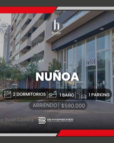 HERMOSO DEPARTAMENTO EN ARRIENDO COMUNA ÑUÑOA