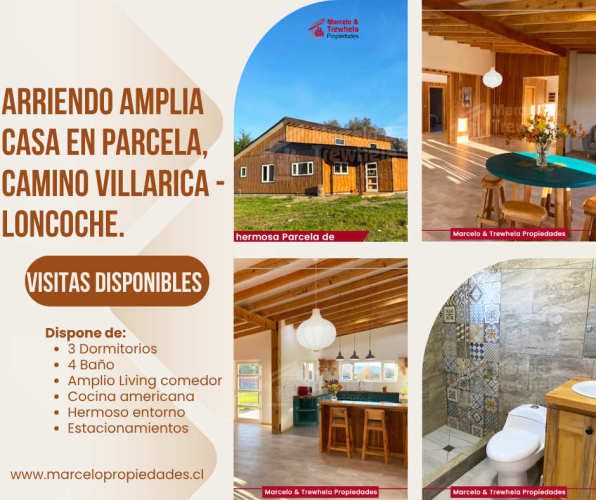EN ARRIENDO PARCELA 5000 M2 CON HERMOSA CERCA DE VILLARRICA. CODIGO 105