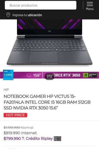 Notebook hp victus gaming