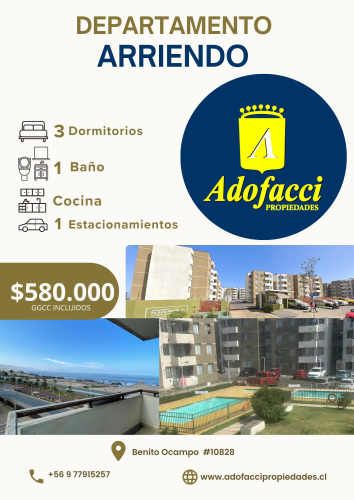 Departamento Plaza Norte VI  Arriendo