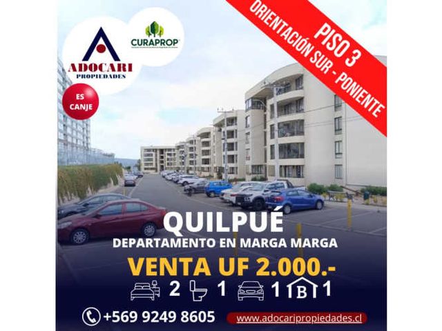 QUILPUÉ - DPTO EN LAGO BERTRAND - 2D 1B 1E