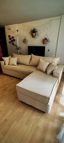 Sillón Seccional Lino Beige 250x175 (NUEVO)