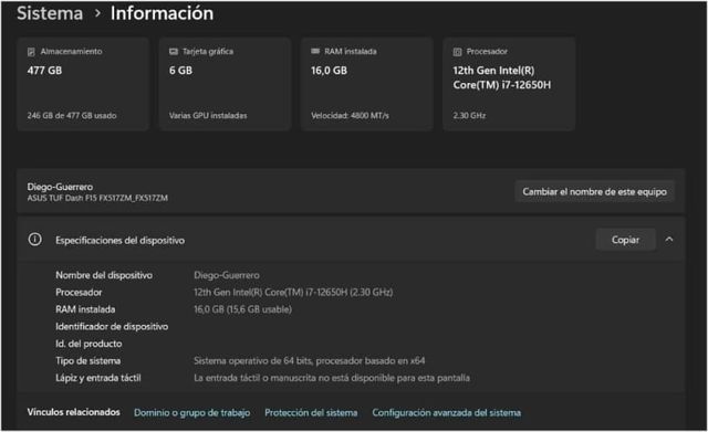 ASUS TUF DASH F15 FX517ZM / INTEL CORE I7 / 16GB RAM / 512GB SSD / 15.6"" FHD / NVIDIA GEFORCE RTX 3060