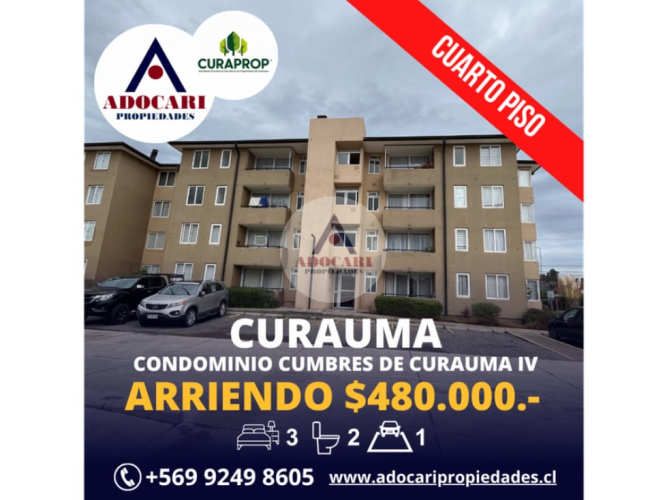 CURAUMA - DEPTO CUMBRES DE CURAUMA IV - 3D 2B 1E