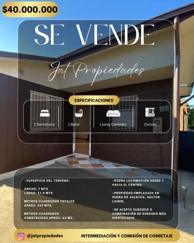 CASA EN VENTA CON SUBSIDIO.- TEMUCO